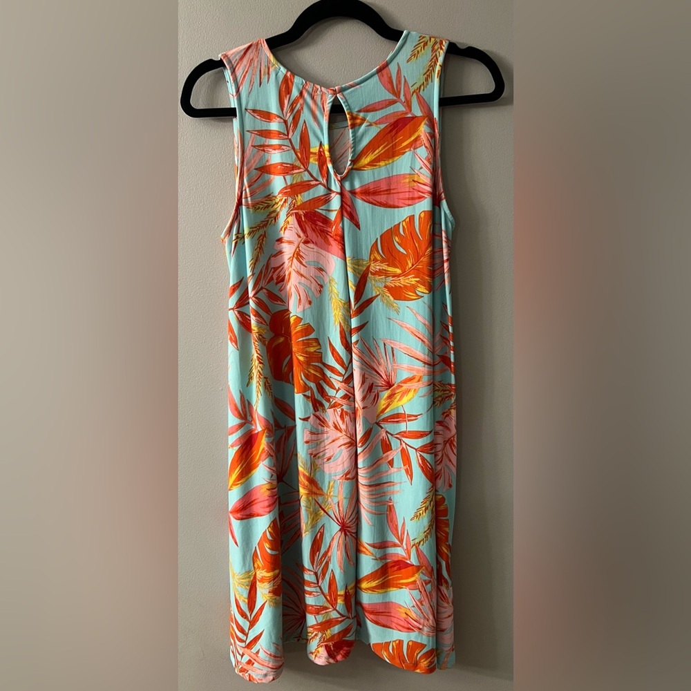 🆕 Harlow & Rose Vibrant Tropical Leaf Print Midi Dress - Picture 2 of 4